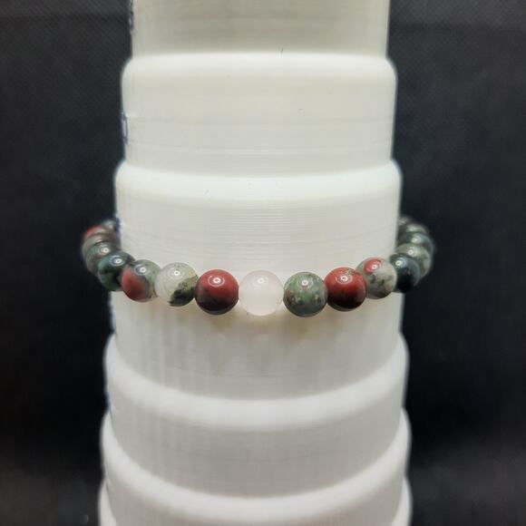 Bloodstone Gemstone Bracelet Artisan Made Beaded 6mm Stretch Unisex Boho New - Picture 9 of 11